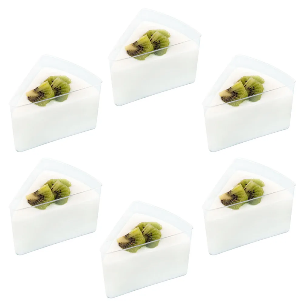 

10pcs Clear Yogurt Mousse Cups Elegant Triangle Jelly Pudding Dessert Disposable Food Grade Plastic Serving Containers