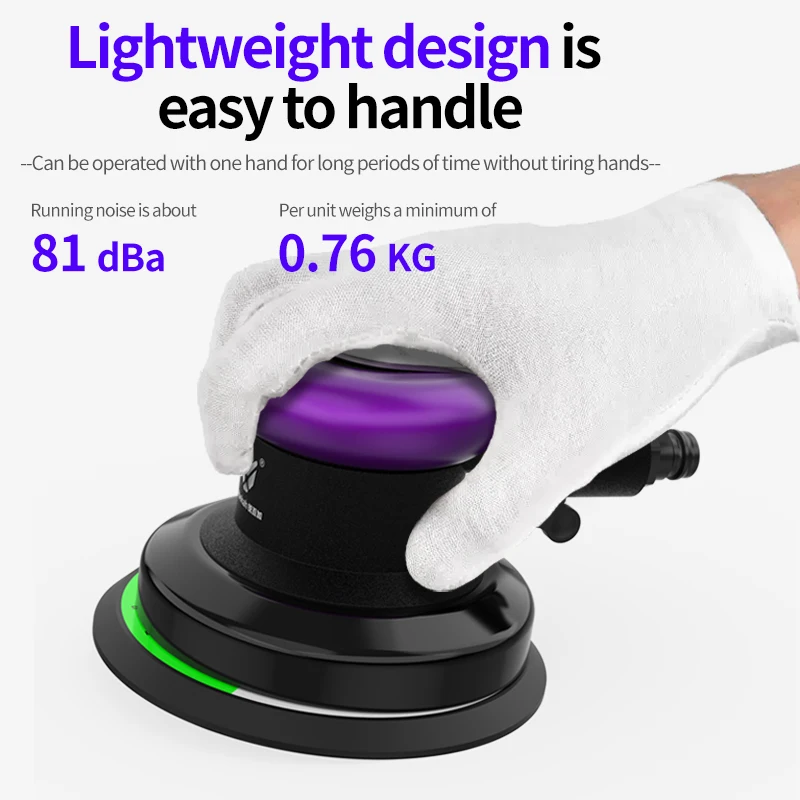 Rebekah lixadeira orbital pneumática moedor de ar 125mm/150mm vácuo excêntrico polimento/máquina de moagem ferramentas pneumáticas sem vácuo