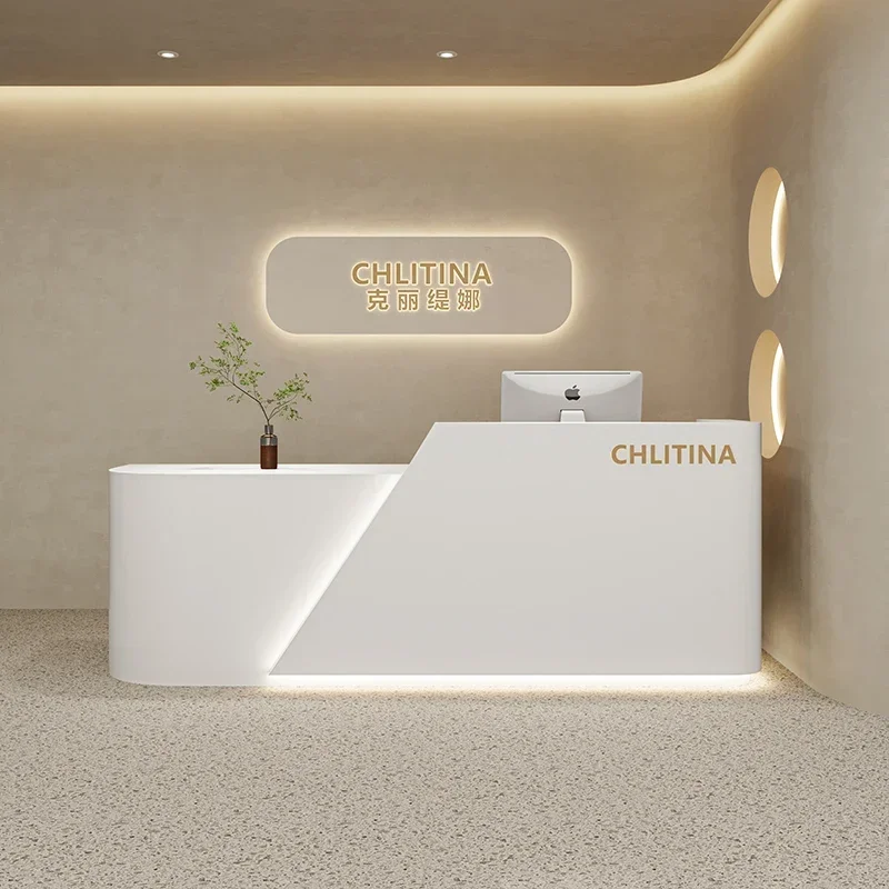 

Luxury Front Reception Desk Shop Counter Shop Hotel Supermarket Modern Reception Desk Office Comptoir Caisse Modern Furniture