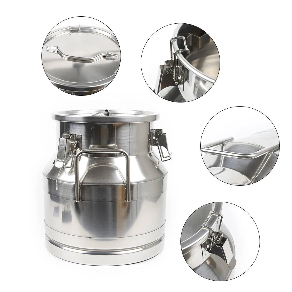 

Stainless Steel 12L Milk Can with Silicone Seal, Airtight and Durable, Ideal for Brewing, Dairy Storage, and Commercial Applicat