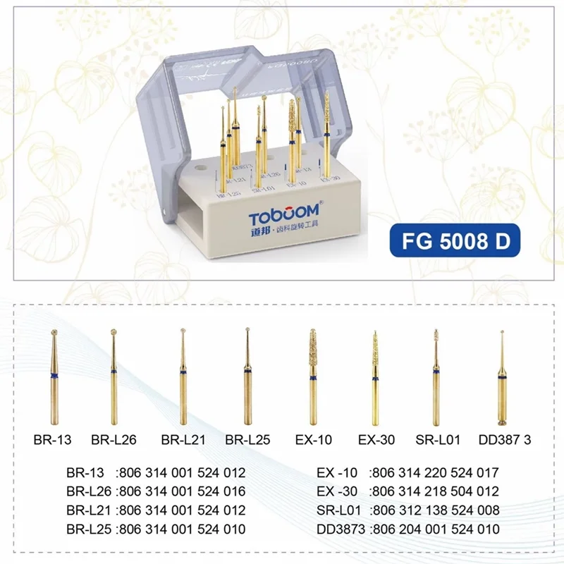 FG5008D Dental Pulpotomy Access Open Pulp Cavity Bur Kit Preparation FG Burs