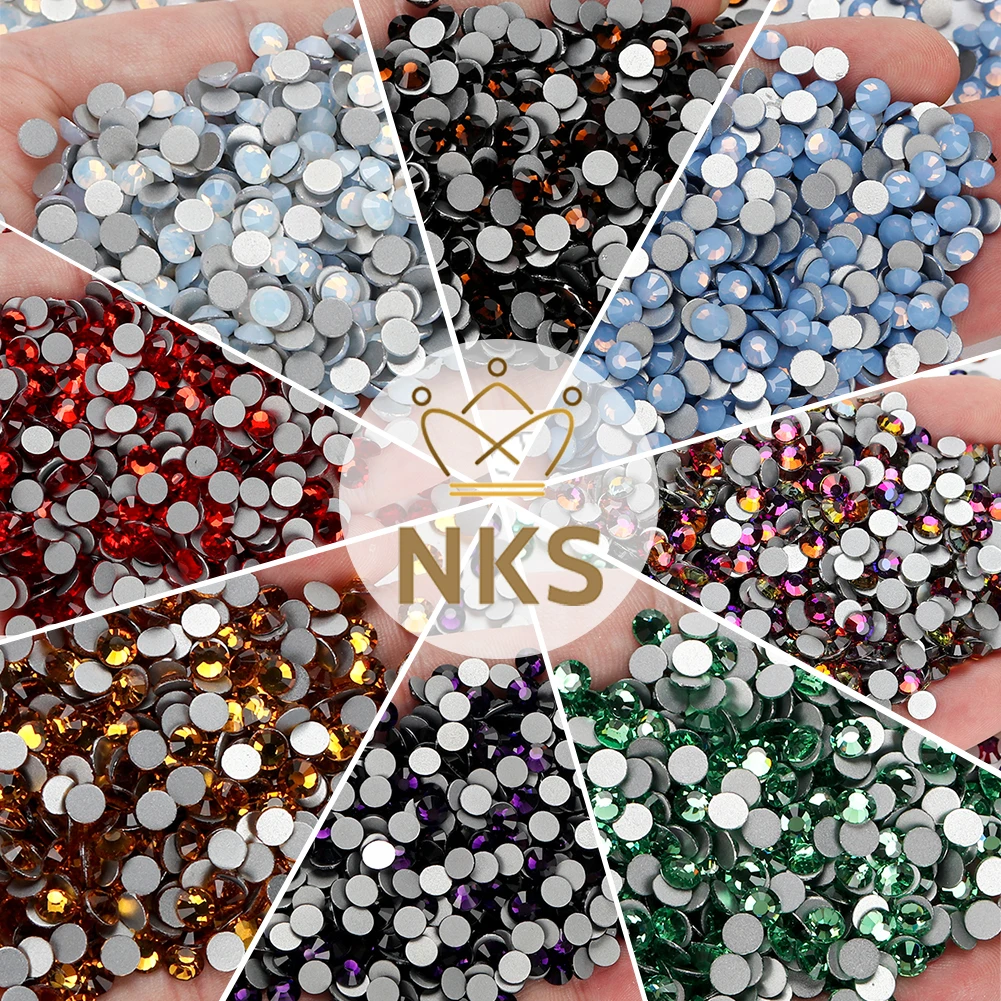 NKS ss4-ss30 Crystal Silver Back Flatback Non Hotfix Rhinestones Decorations DIY Glitter Stones 3D Nail Art Accessories