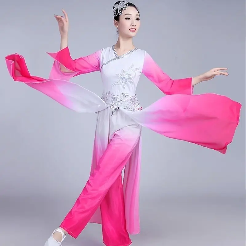 Ancient Skirt Pant Hanfu Traditional Classical Dancewear Chinese Folk Dance Costume For Women Dress Water Sleeve Clothing
