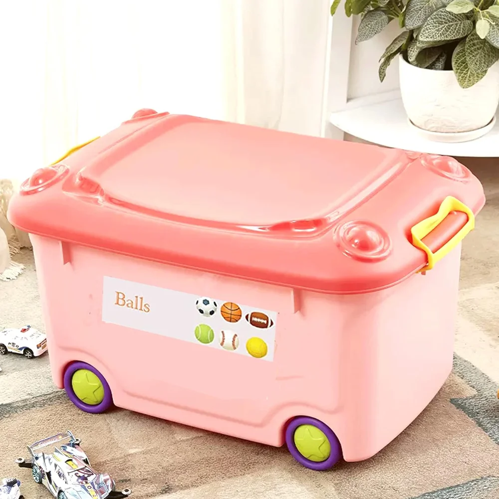 Etichette adesive per la conservazione dei giocattoli per bambini da 1*3 pollici per l'asilo Indoor Game Room Toy Box etichette adesive identificazione 32 pezzi