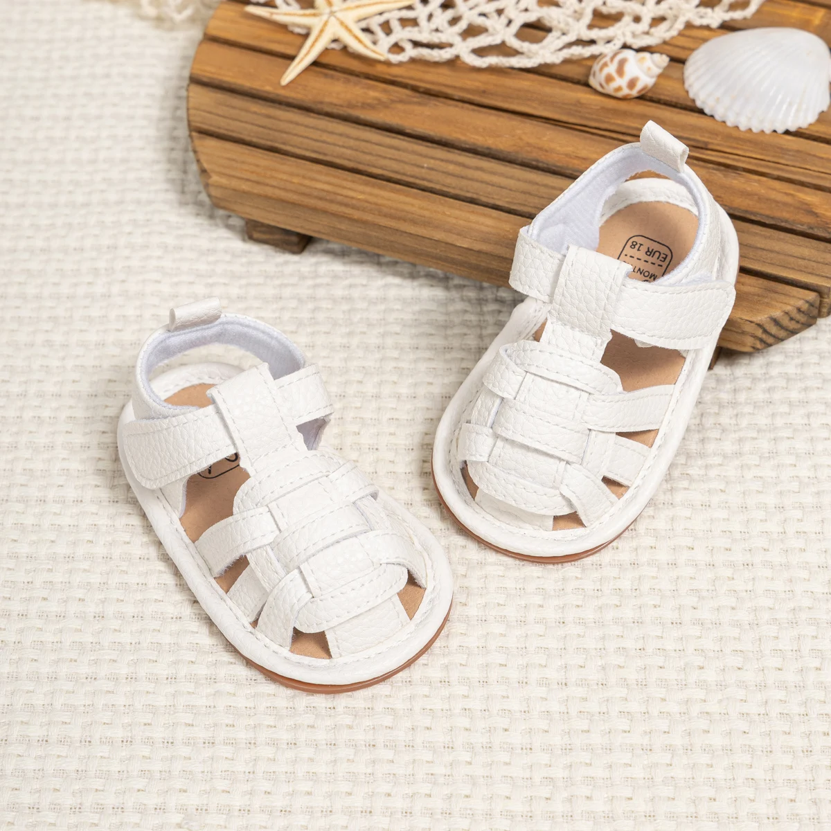 KIDSUN-zapatos de goma antideslizantes para bebé, sandalias de suela suave para bebé, planos de playa informales de verano, primeros pasos