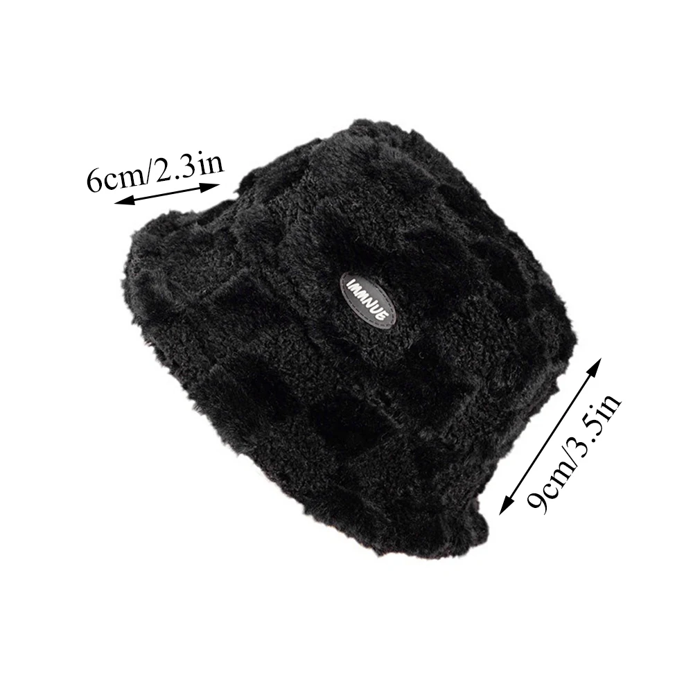 Fashion Winter Girl Boy Bucket Hat Lamb Wool Letter Fisherman Hat Plaid Flat Top Hats Outdoor Thick Warm Panama Cap For Women