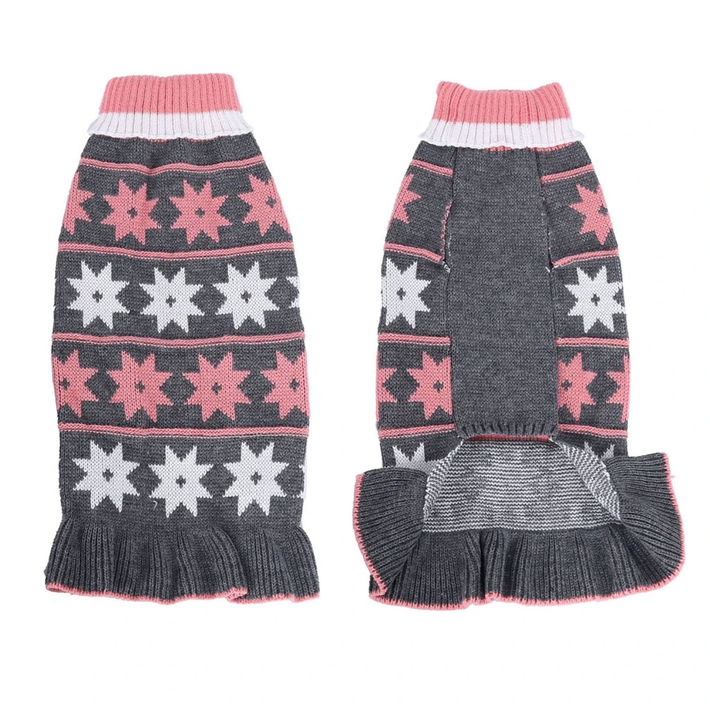 Winter Warm Knitted Sweater Dress Star Sweater Skirt Pet Cat Clothing Small Medium Dog Skirt Chihuahua Clothing Dress for Party