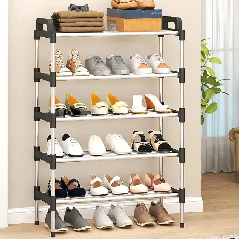 Zapatero simple multicapa a prueba de polvo de 5-7 pisos. Zapatero doméstico que ahorra espacio para puerta, fácil montaje requerido