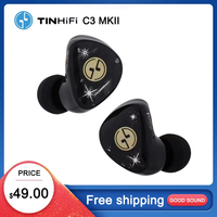 TINHIFI C3 MKII In-Ear Earphone Full-Size LCP Diaphragm Hi-Fi Monitors Earphones with High-Purity Copper-Plated Silver Cables
