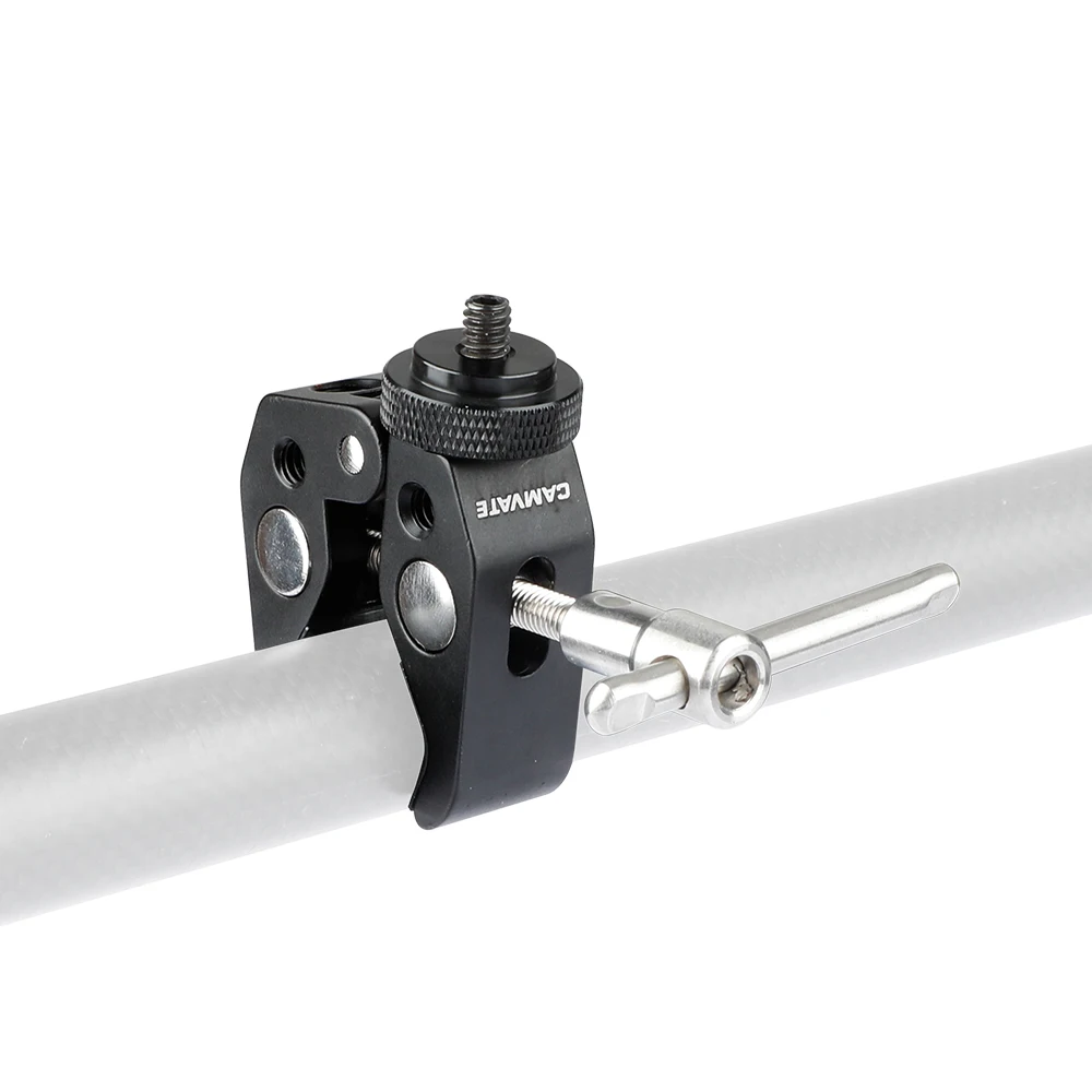 HDRIG متعددة الوظائف سوبر كراب المشبك مع مزدوجة نهاية 1/4 "-20 ذكر الإبهام محول الأنابيب قضيب كليب للكاميرا مراقبة ترايبود