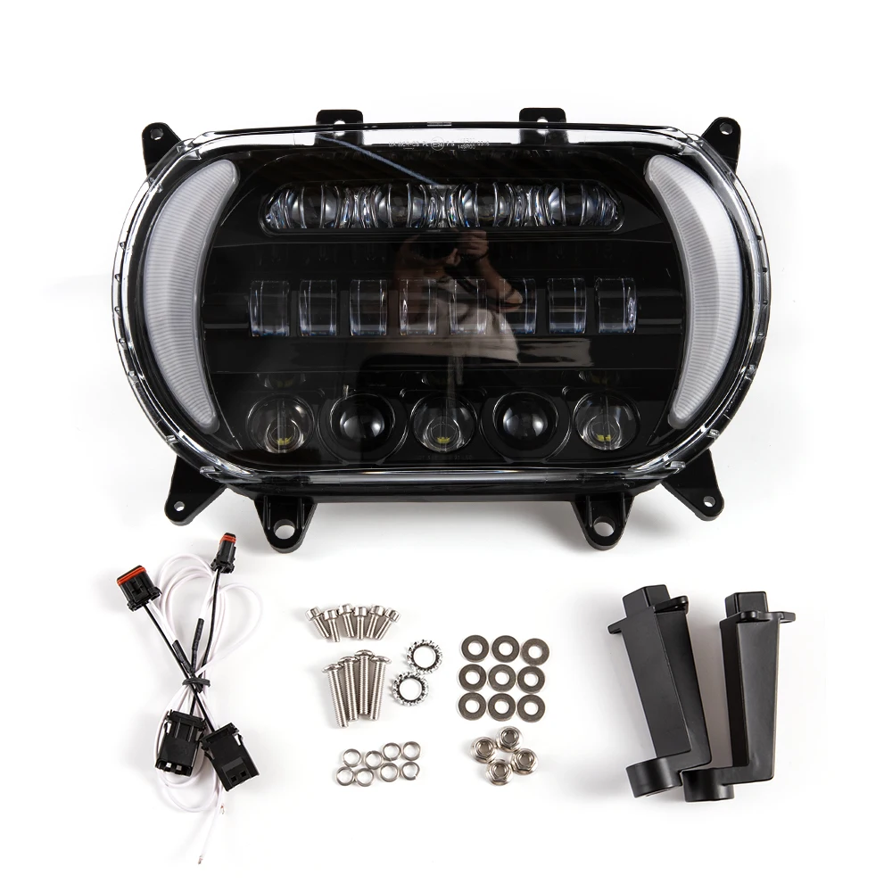 Motorcycle LED Headlight Front Turn Signal Daytime Running Light High Low Beam For Harley Touring Road Glide FLTRX 2015-2020