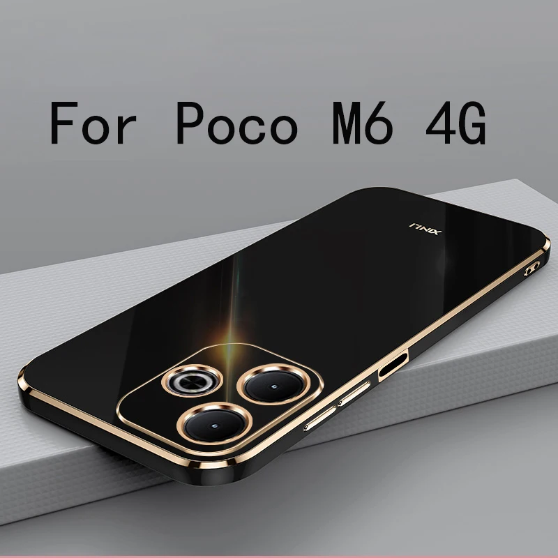 For Poco M6 4G Case Cover For Poco M6 4G TPU High Quality Soft Case Anti-fingerprint Camera Protection Cover