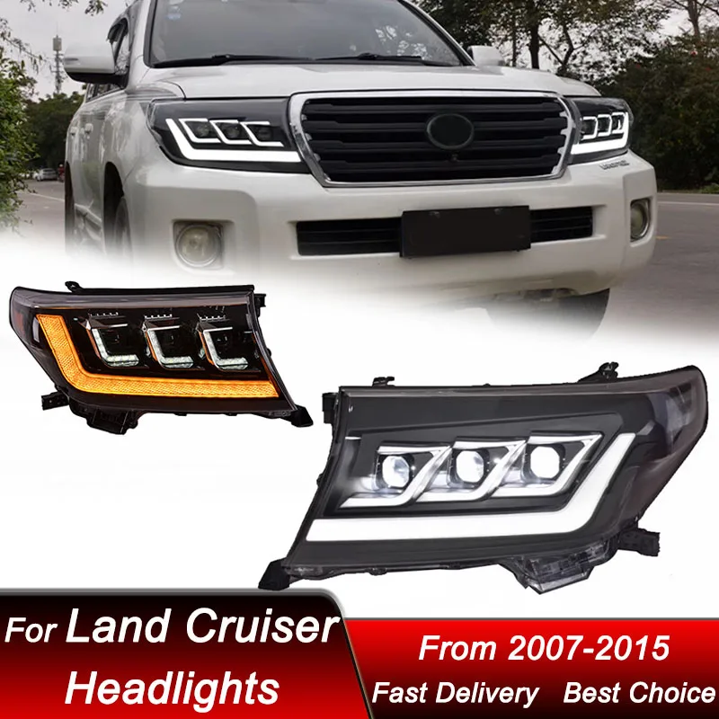 

Pop Car Styling Headlights For Toyota Land Cruiser LC200 2007-2015 To Lexus Style Full LED Upgrade Projector Lens Accessories Ki
