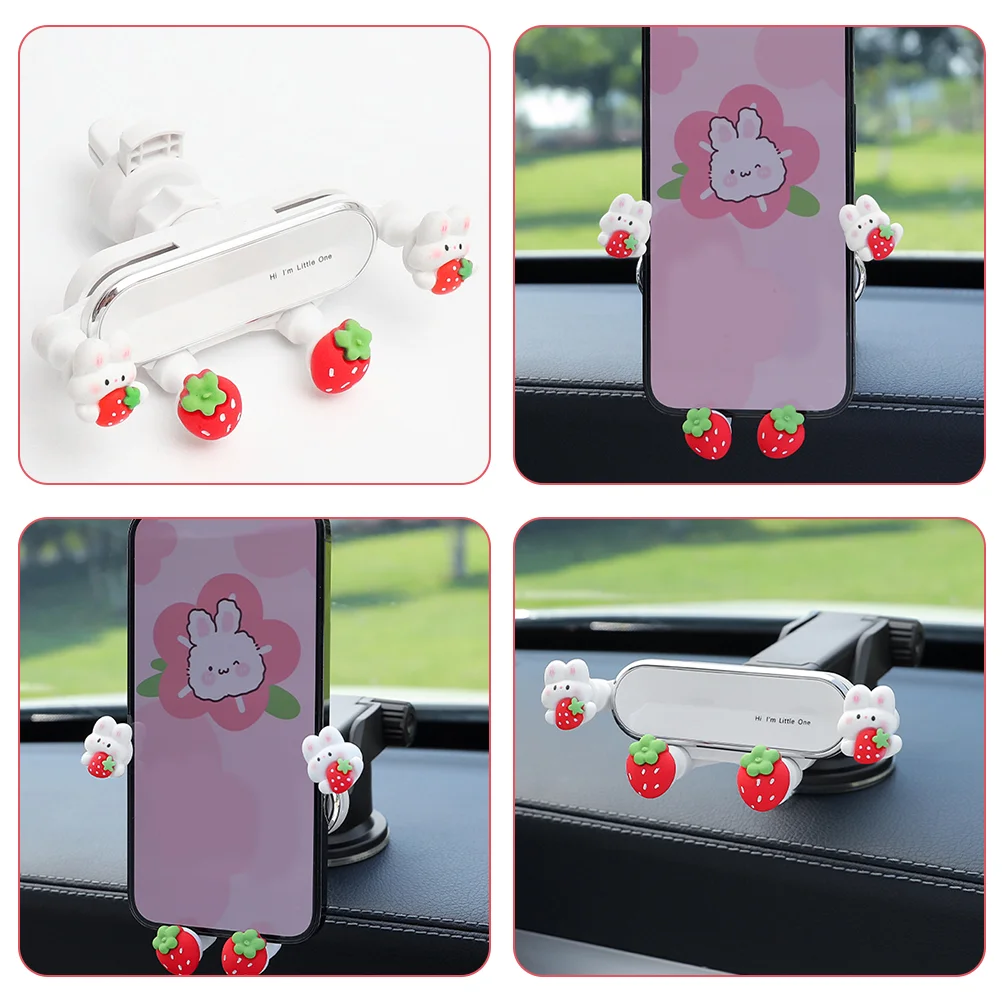 Rabbit Stand Vent Phone Car Accessories for Men Cute Holder Mount Dashboard Cell Cellphone Navigation Desk Girl