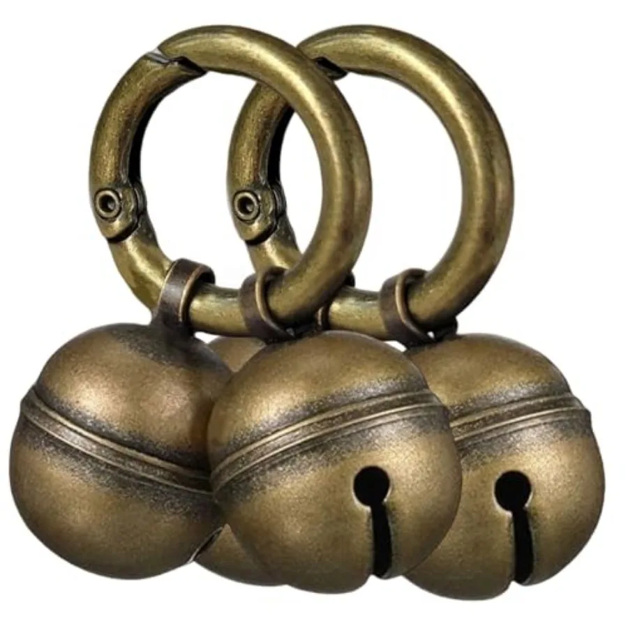 Dog Bells for Pet Tracking, 4 Extra Loud Dog and Cat Bells for Collar copper bells with quick clips, quick lock-in