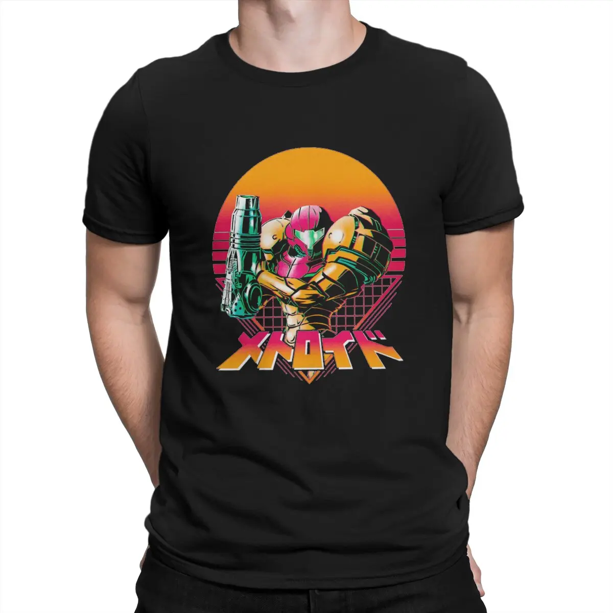 COOL Metroid Game T Shirt Grunge O-Neck TShirt Polyester Tops