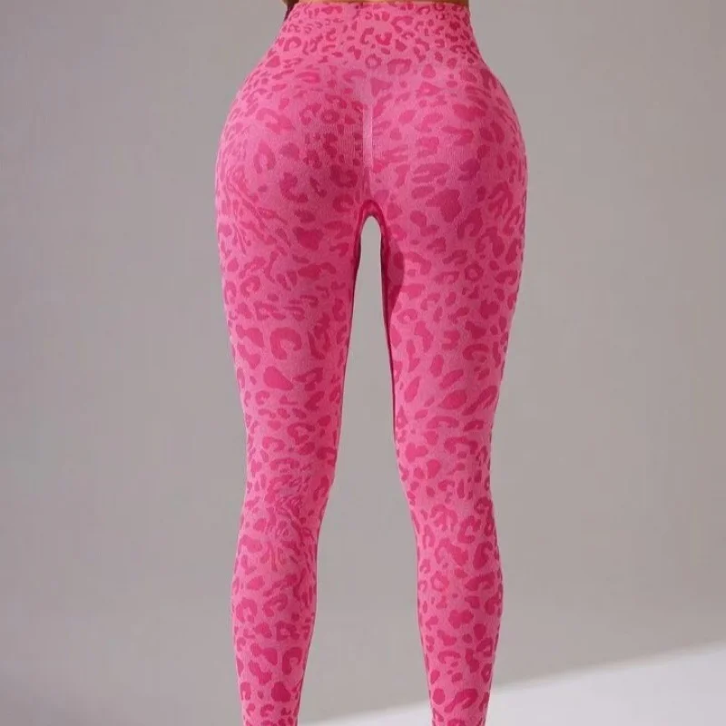 جديد سلس عالية الخصر ضيقة الورك رفع ليوبارد طباعة اليوغا السراويل سريعة الجافة التدريب اللياقة البدنية ملابس رياضية في الهواء الطلق النساء