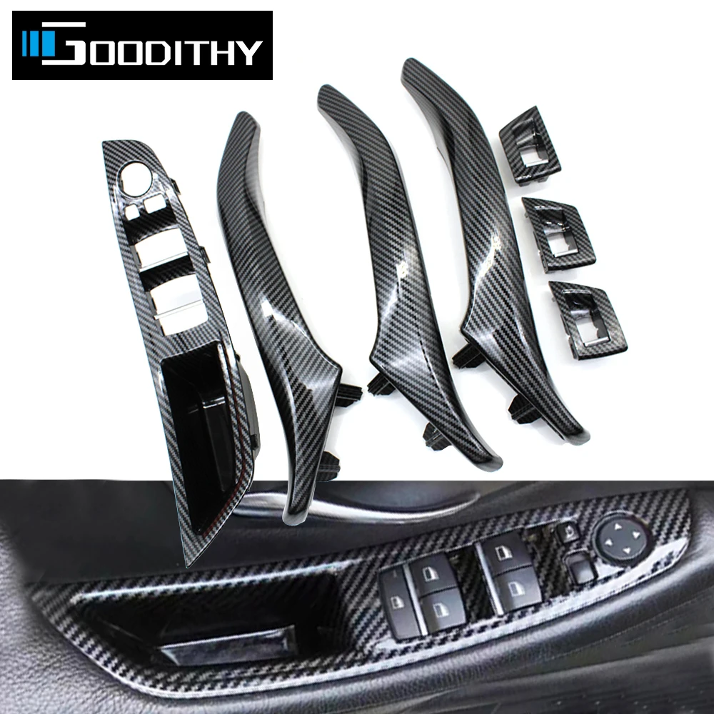 

LHD RHD Carbon Fiber Car Interior Door Armrest Pull Handle Panel Trim Set For BMW 5 Series F10 F11 520i 523i 525i 528i 530i 535i