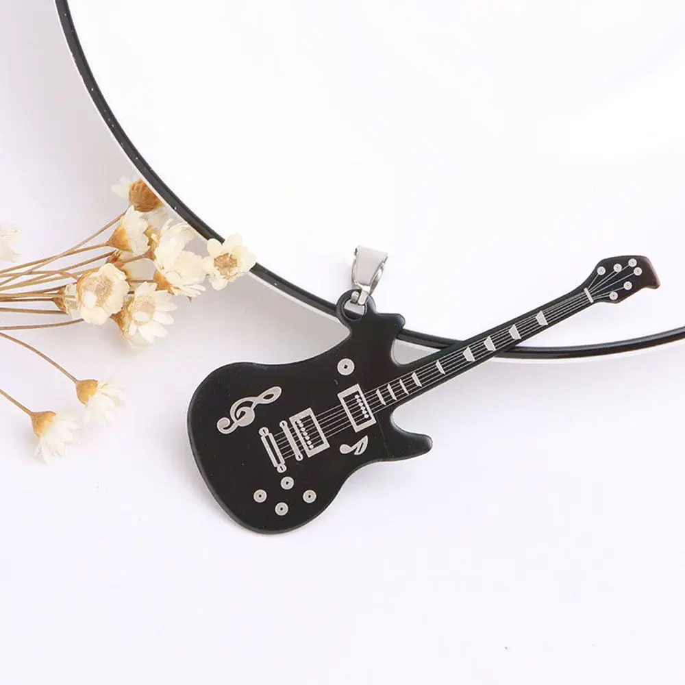 Stylish Gift For Men Pendant Guitar Leather Sweater chain Clavicle Chain Jewelry Fashion Accessories Necklaces