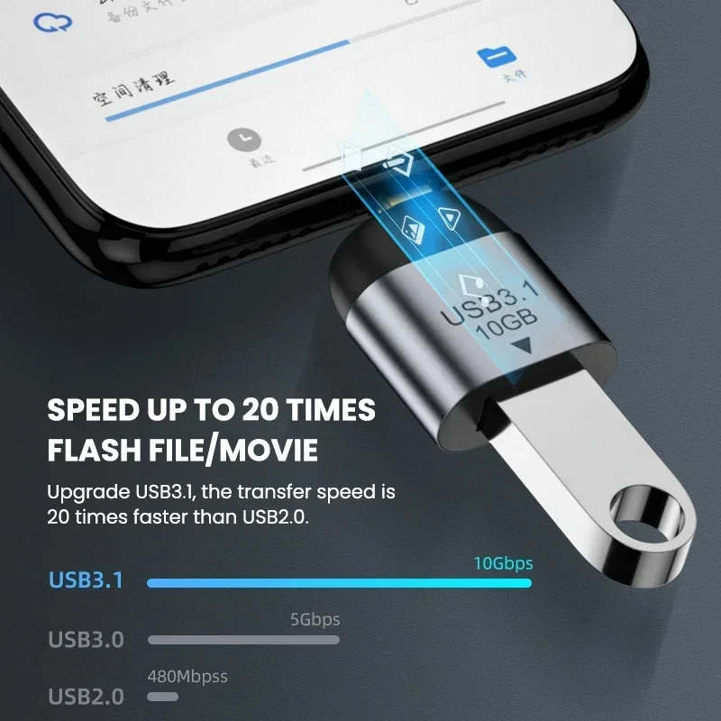 USB 3.1 Type-C محول نوع C USB C ذكر إلى USB أنثى محول لماك بوك Xiaomi لسامسونج S20 USBC OTG موصل