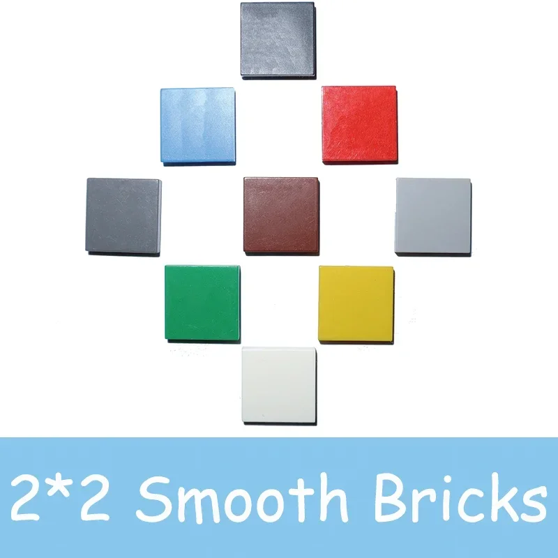 50PCS 3068 Size 2x2 Bricks Flat Tile MOC Assemble Particles Smooth 2*2 Building Blocks DIY Educational Creative Toy for Kids