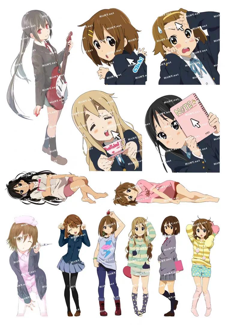 3 SHEET K-ON ! 21X15CM STICKER