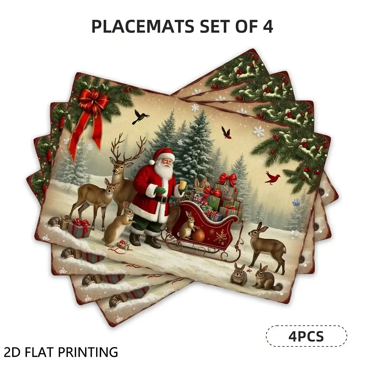 Christmas Table Mats in Featuring Festive Winter Holiday Designs Perfect for Stylish Kitchen Decor And Modern Everyday Use