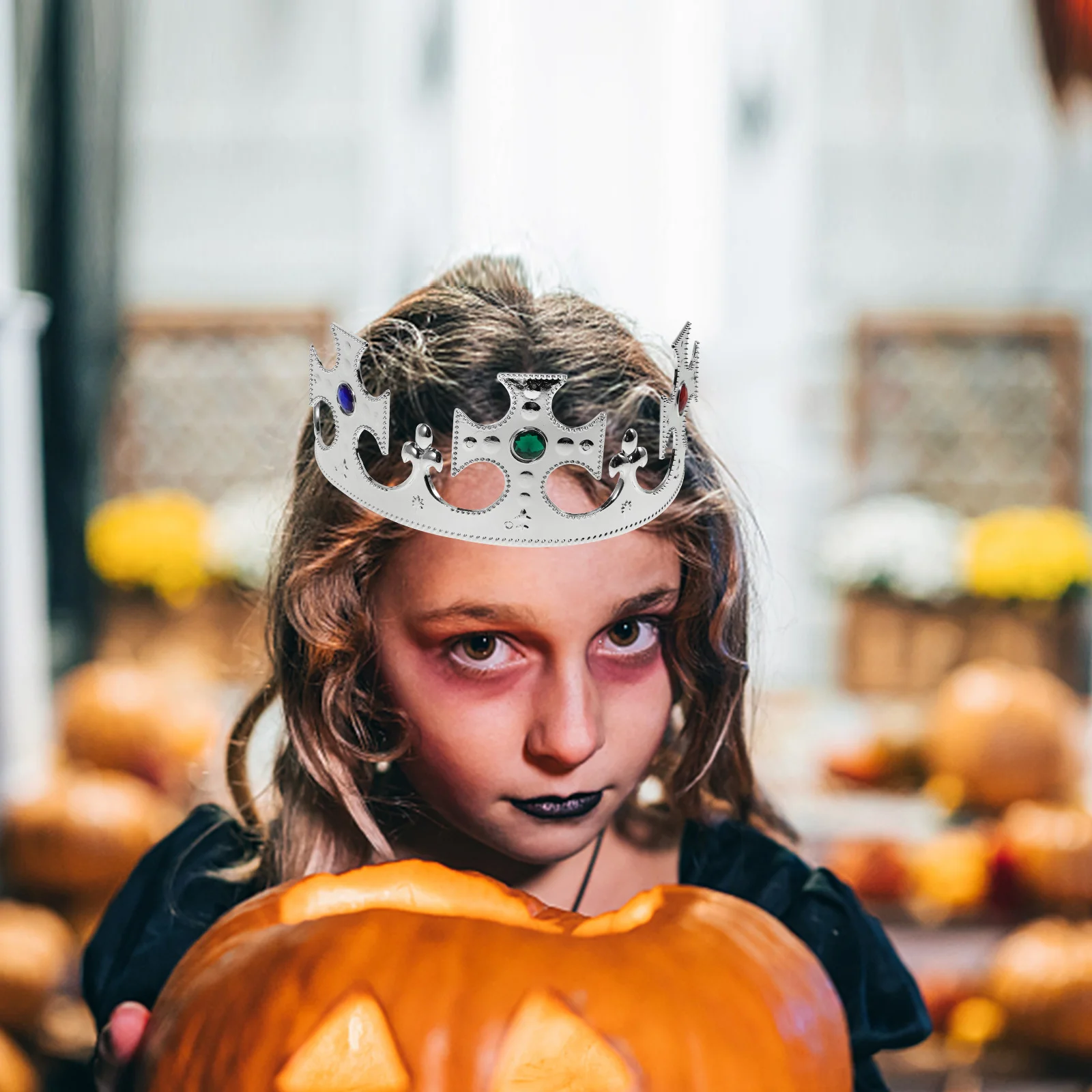 

2 pcs Halloween Party King Crown Plastic Plated Medieval Royal Crown For Costume Theater Prom Wedding Celebration Masquerade