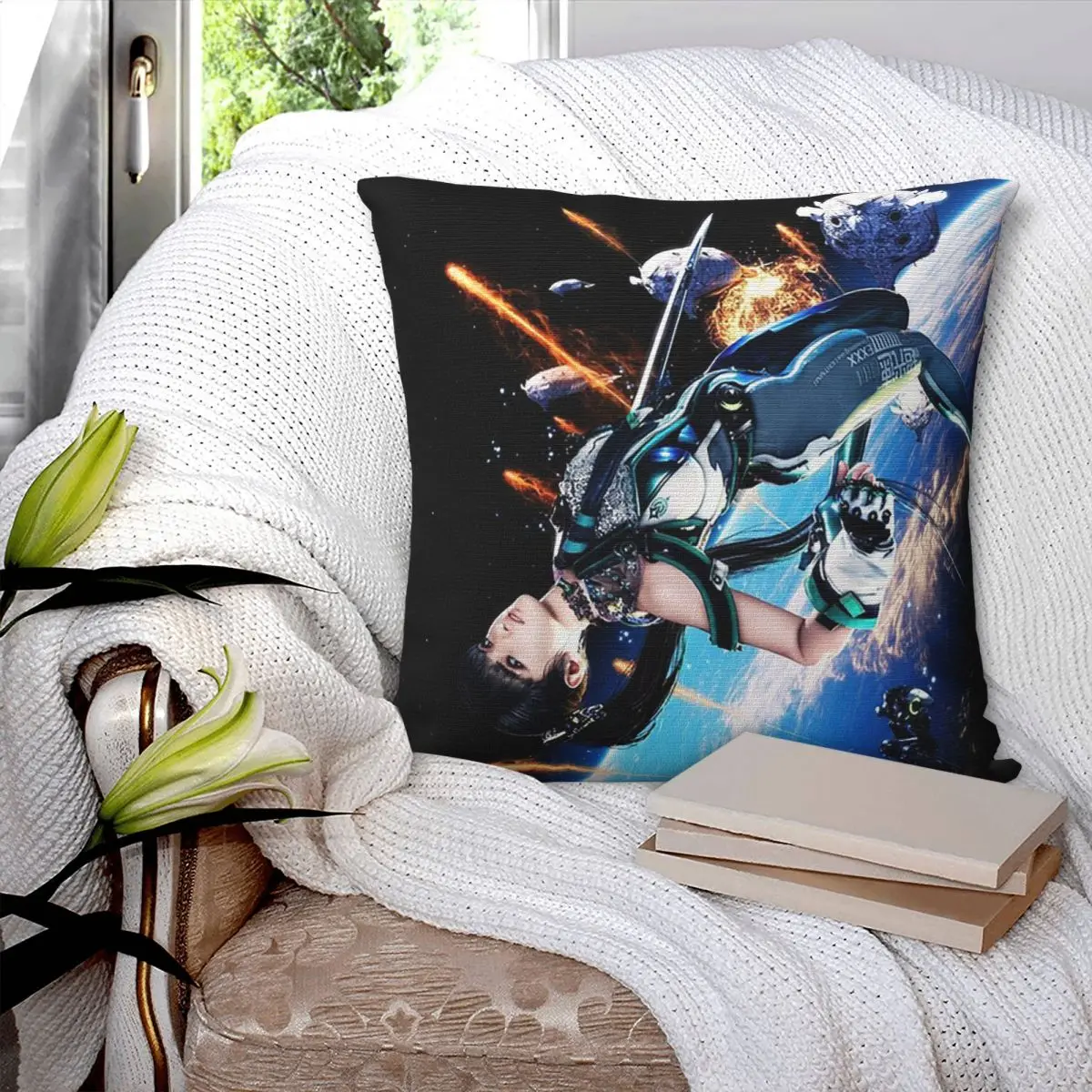 Game Anime Stellar Blade Square Pillowcase Cushion Cover Pillow Case Throw Pillow Cover for Home Sofa Living Room