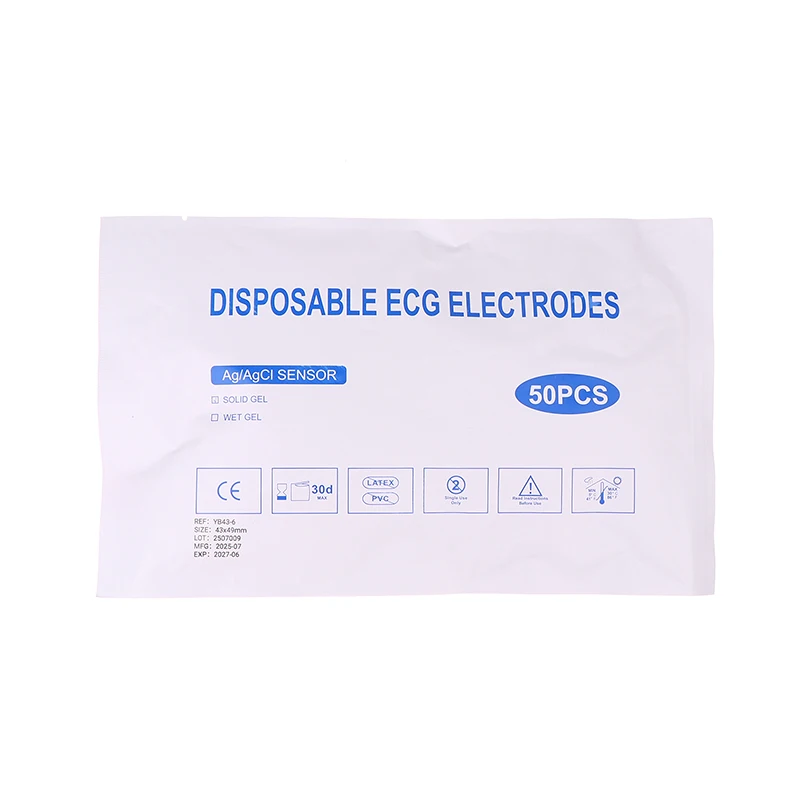 50 قطعة كل حقيبة 2439 رغوة بيضاء المتاح ECG منصات القطب التصحيح الطبي ECG EKG اكسسوارات لحجم المريض الطفل #4