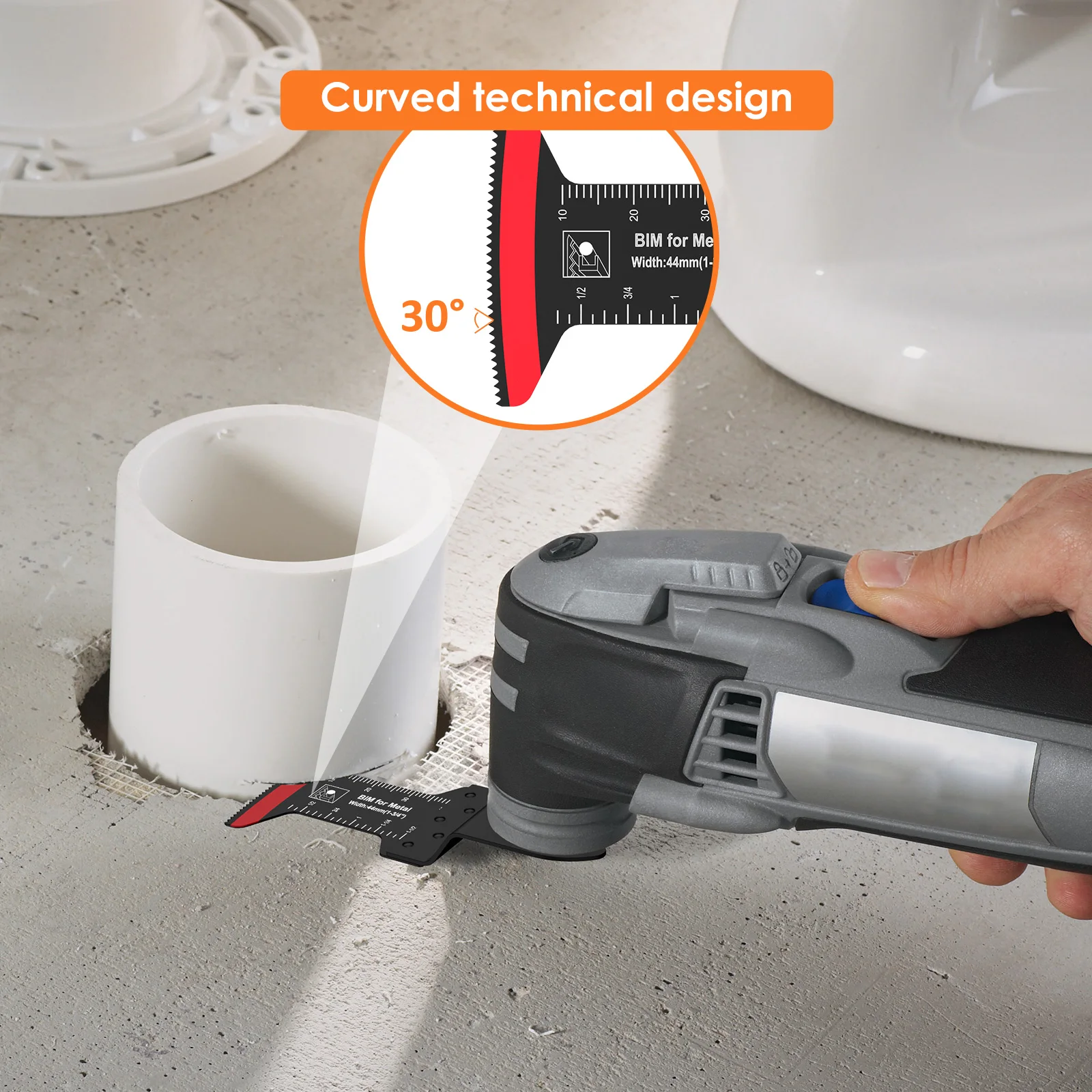 10Pcs Oscillating Saw Blade 1-3/8inch Multifunctional HCS Multitool Blades Set Universal Curved-Edge Cutting Oscillating Tool