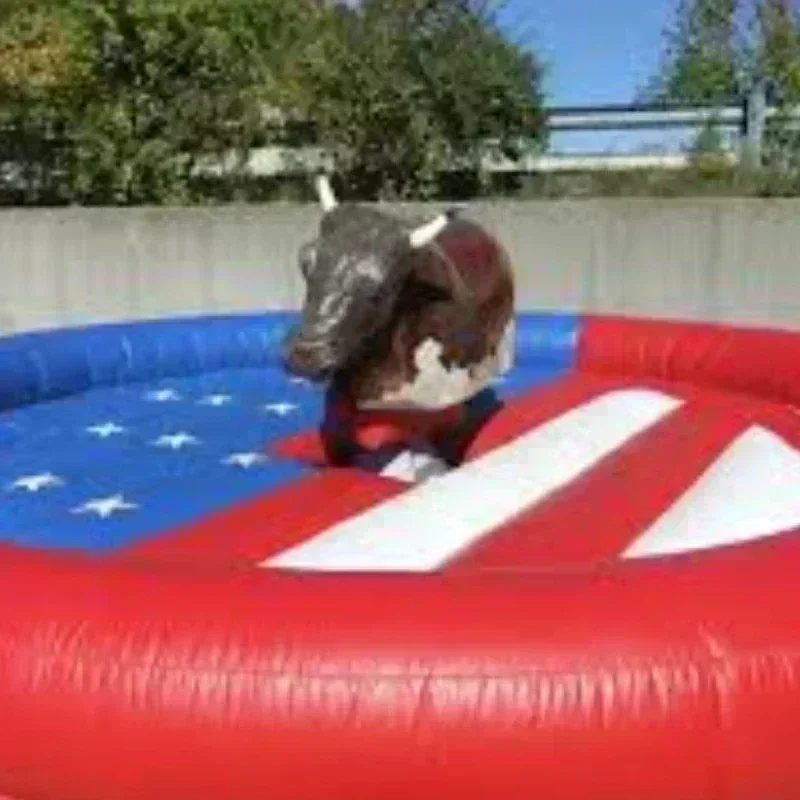 Speed Mechanical Bull with Inflatable Base for Parties and Amusement Parks