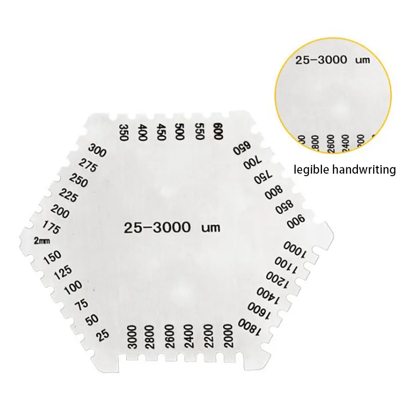 「1PC Wet Film Comb Gauge Coating Thickness Meter Tester Tool 25-3000um Stainless Steel」