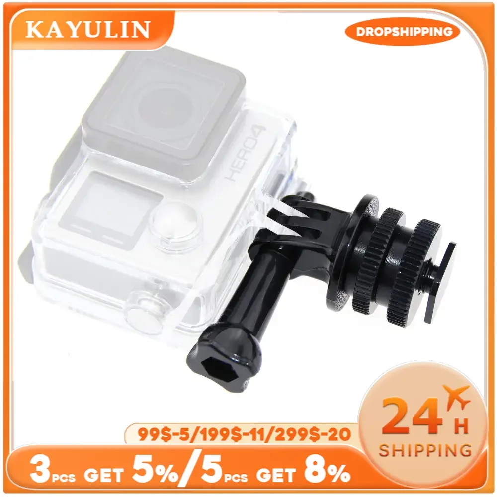 KAYULIN GoPro Accessories Tripod Monopod Mount Adapter Screw with 1/4'' Tripod Hot Shoe Adapter For GoPro Hero 4 5 6 7 8 Camera