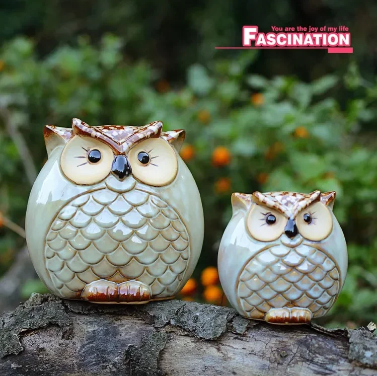 

2 шт./лот Сова Ретро керамические поделки украшения дома украшения для рабочего стола животные искусственные подарки