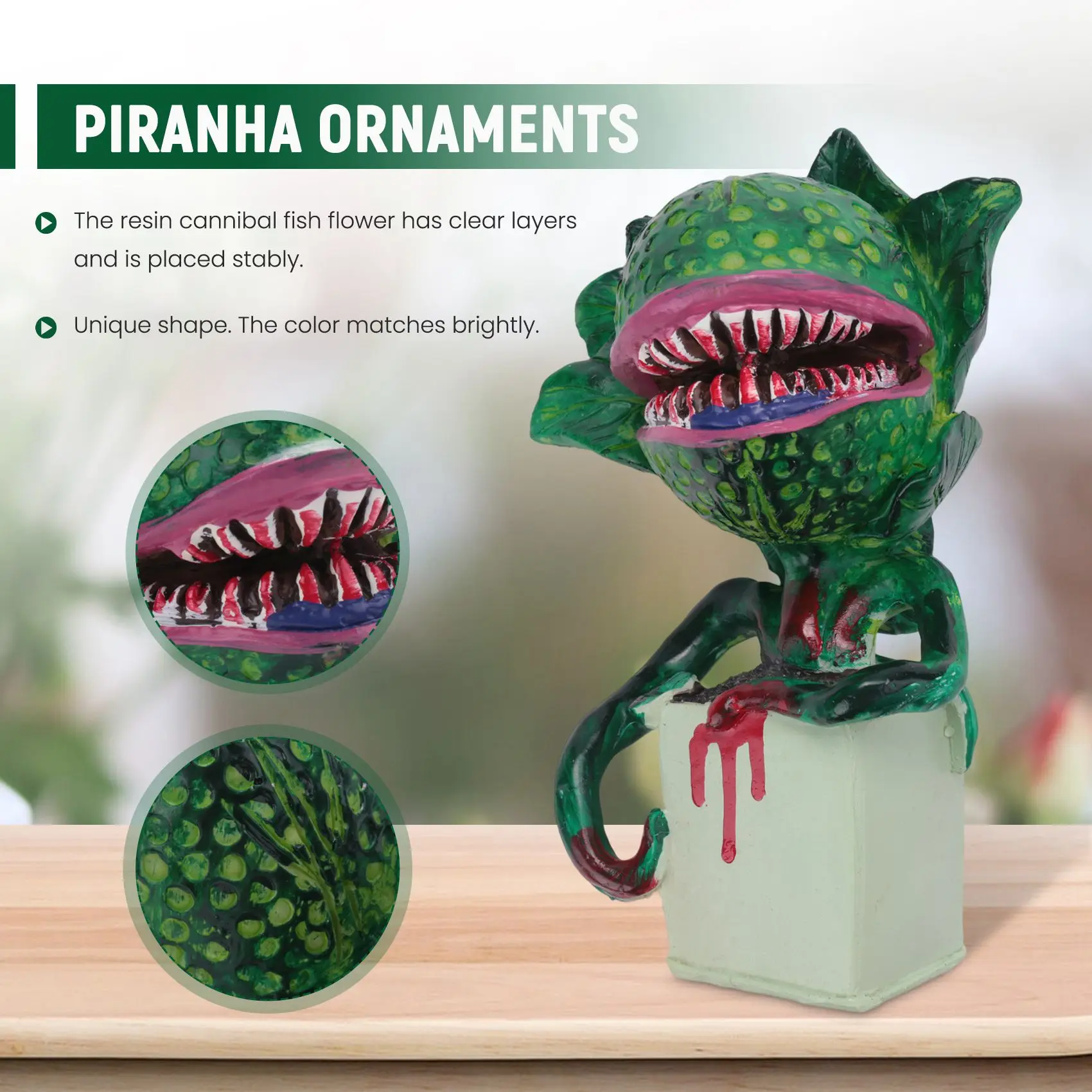 Piranha Flower Replica Movie Prop Yard Resin Ornaments Little Shop of Horrors Halloween Decoration HOT