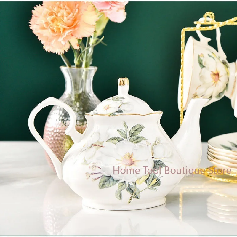 European Bone Coffee Teapot 400ML English Afternoon Tea Set Kettle Pot Resistant High-Grade Porcelain Heat China Teapot Pot