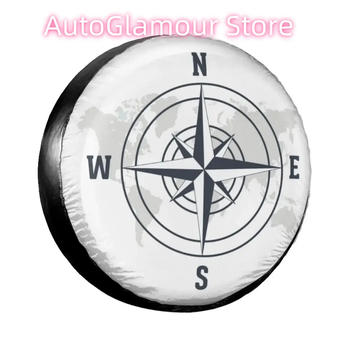 Compass Logo Spare Tire Cover for Mitsubishi Pajero Custom Direction Dust-Proof Car Wheel Covers 14