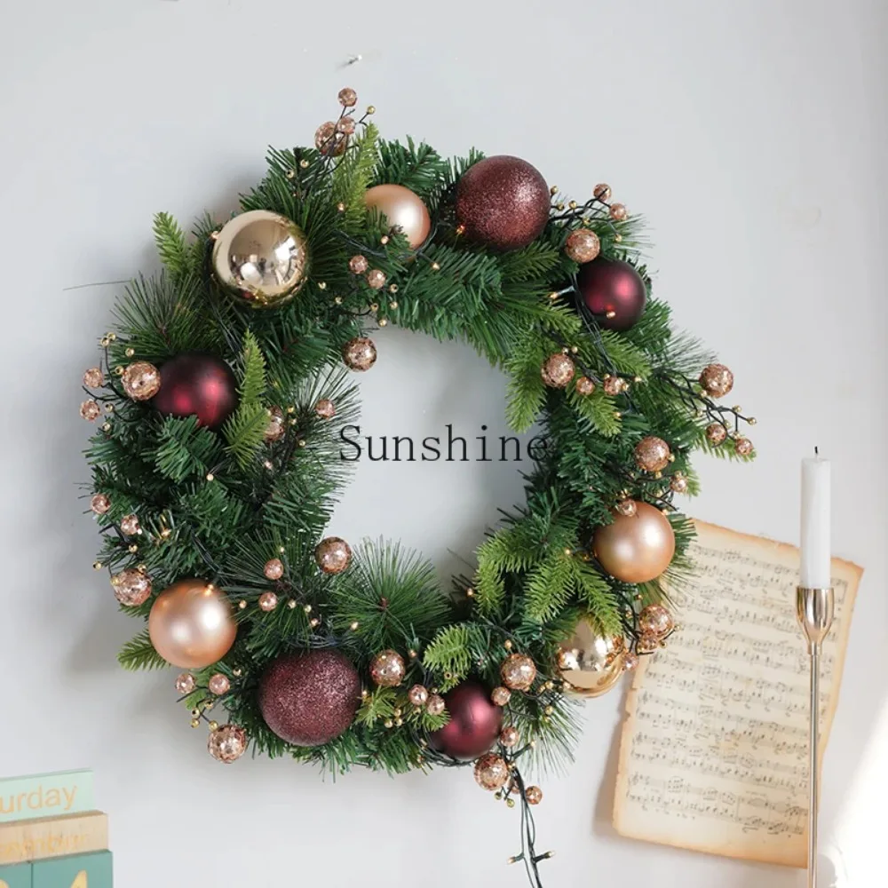 Christmas ins wind decorations wreath door closet window decoration coffee shop door hanging decoration