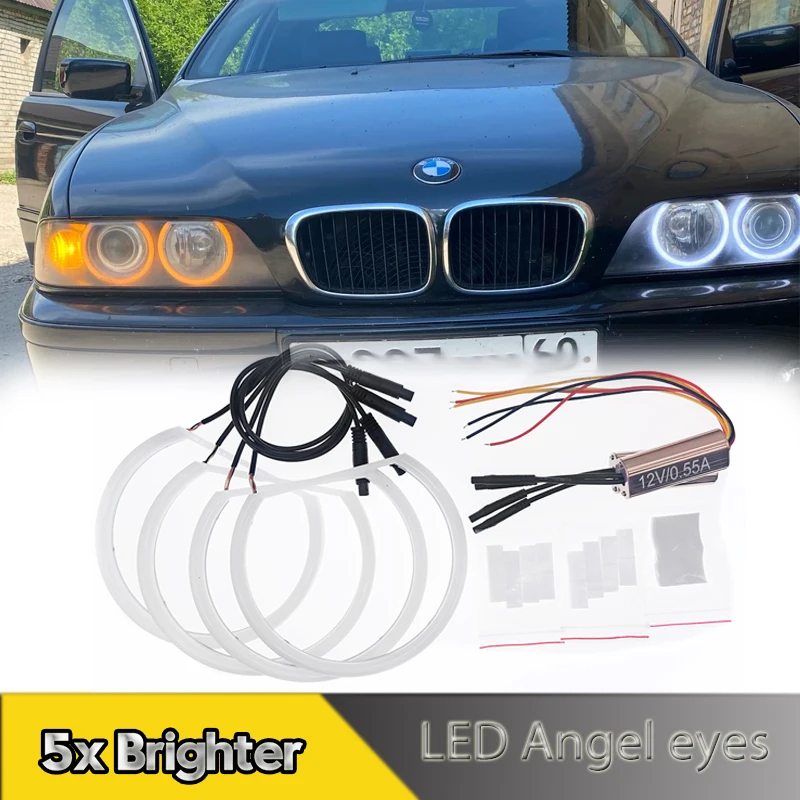 

4 шт. для BMW E36 E38 E39 E46 M3 3 5 7 серии светодиодные ангельские глазки комплект Halo Rings Хлопковые фонари DRL дневные ходовые огни автомобильные аксессуары