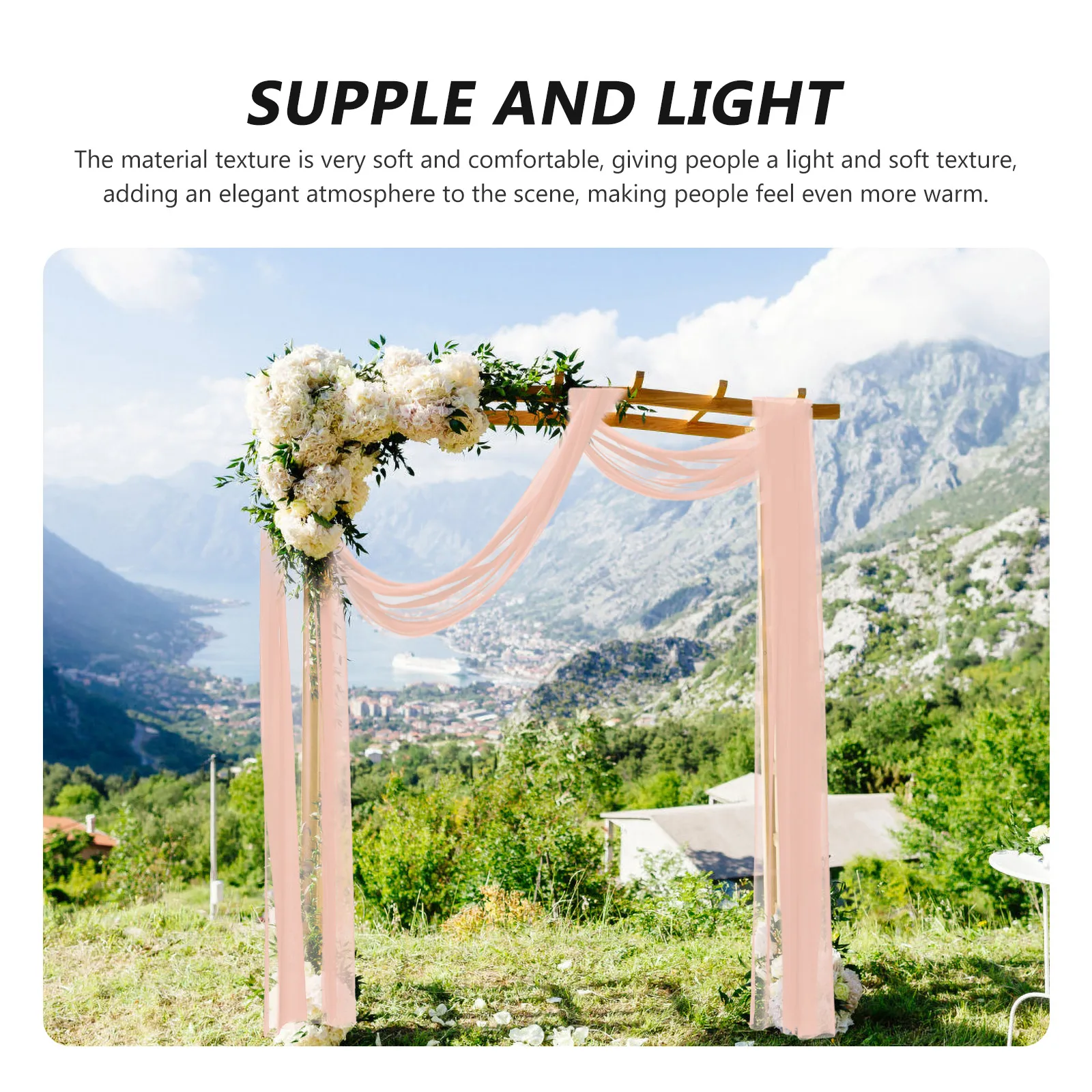 

Wedding Arch Pendant Ceremony Drapery Fabric Sheer Curtain Decoration Decorations White Ceiling for