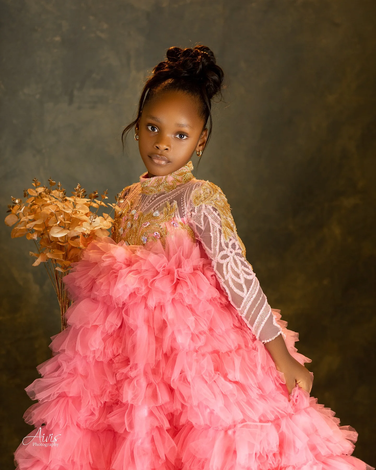 Luxuriöse rosa Kindergeburtstagsparty-Kleider, maßgeschneiderte langärmlige Blumenmädchenkleider für Hochzeit, Baby, Mädchen, Abschlussball, Fotoshooting