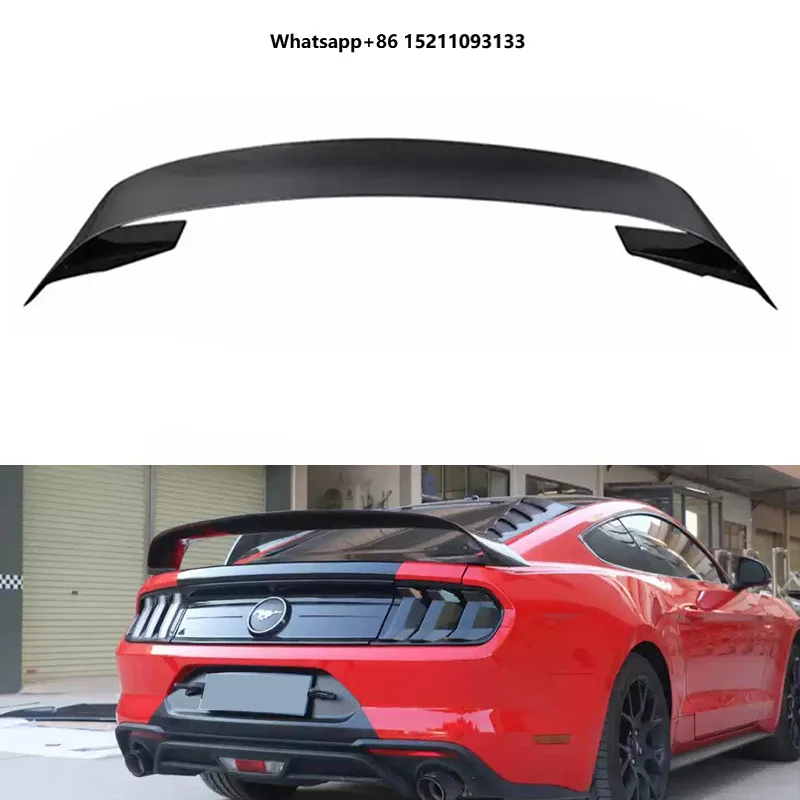 GT350 Style Real Carbon Fiber Fibre Rear Trunk Spoiler Big Wing for Mustang 2015-2017