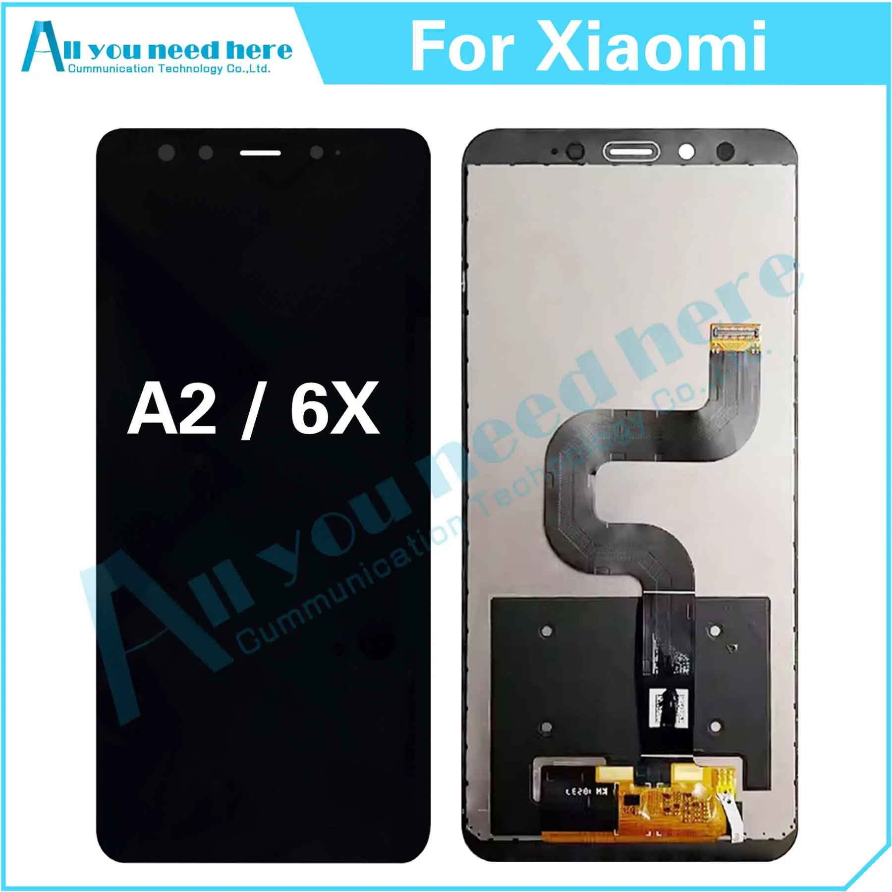 100% Test For Xiaomi A2 6X M1804D2SG M1804D2SI LCD Display Touch Screen Digitizer Assembly Repair Parts Replacement