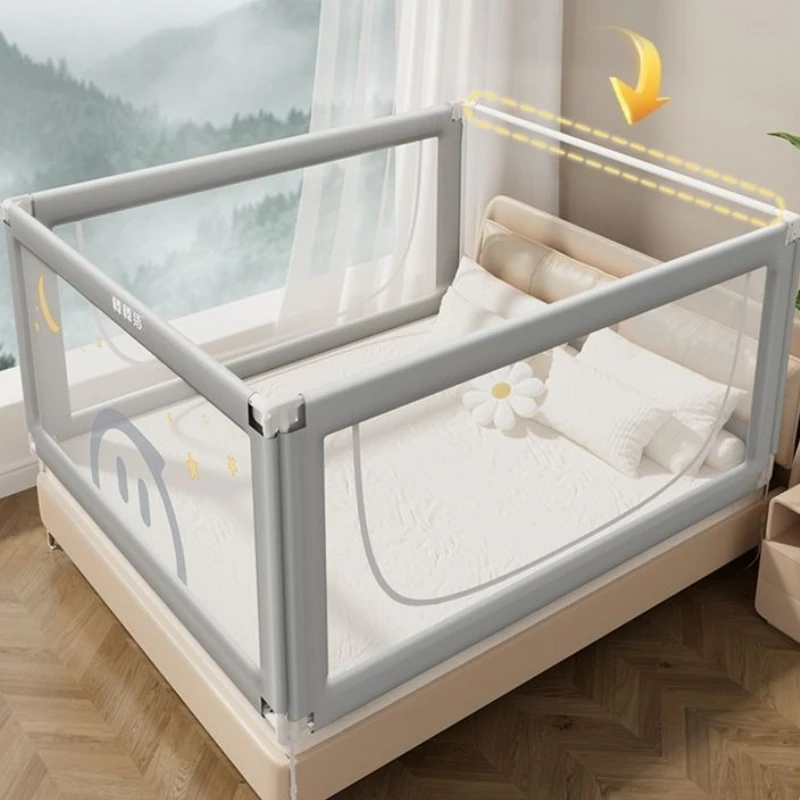 Portable Foldable Mosquito Net Yurt Adjustable Height Mosquito Net Household Anti-drop Bed Railings Double Door Kid Netting Tent
