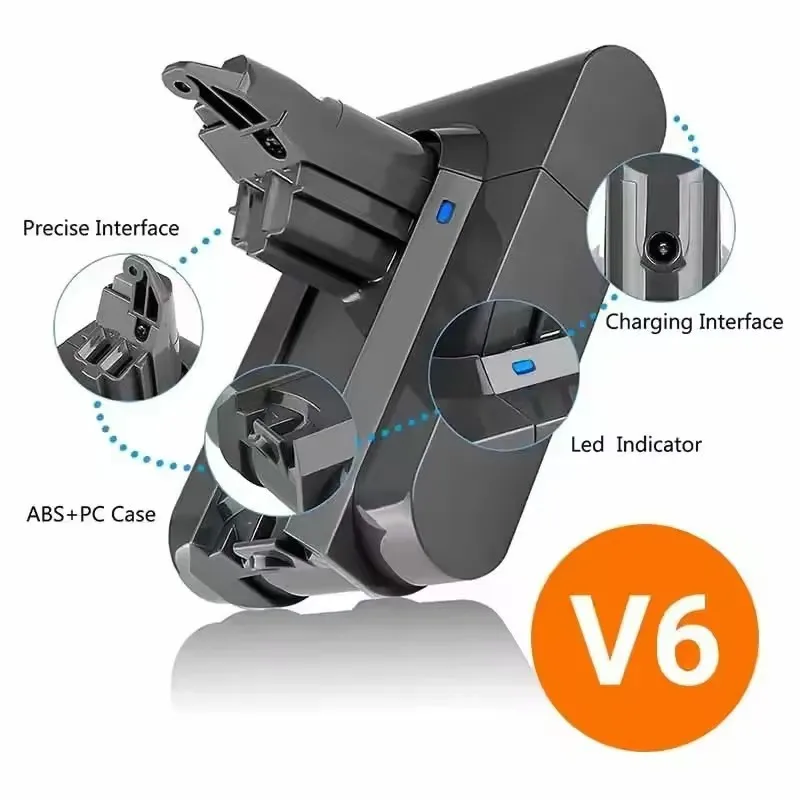 100% New for Dyson V6 V7 V8 V10 Rechargeable Battery SV07 SV09 SV10 SV12 DC62  Vacuum Cleaner Accessories Power Backup Battery