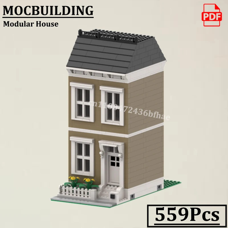 บ้านพร้อมรั้ว ถนนในเมือง อาคารแบบโมดูลาร์ โมเดล MOCBUILDING บล็อกสร้างสรรค์ ตัวต่อ ของเล่น ของขวัญ