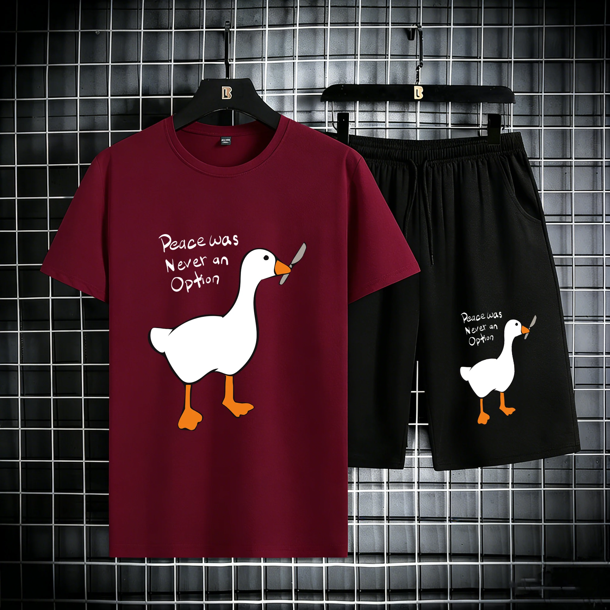 

Peace Was Never An Option Pattern Cotton Summer Running Tees Casual Soft Shorts Sets Of Men Sport Basics Tee Shirts Swim Pants