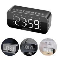 5-in-1 FM Radio Alarm Clock LED Digital Display Reminder Small Digital Clock with Mirror Sleep Timer Digital Table Calendar