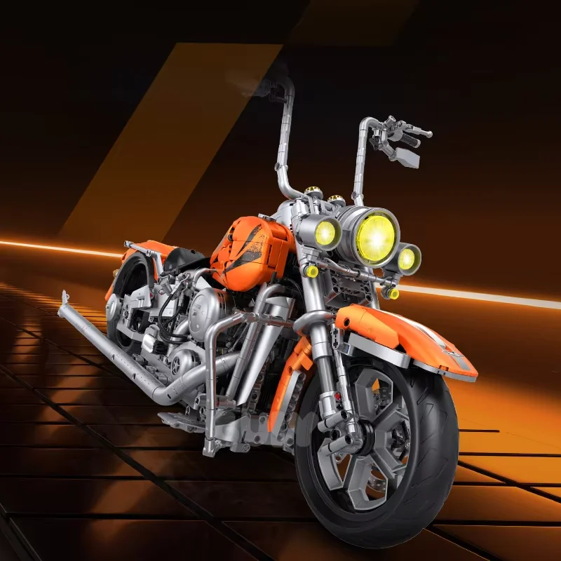 1:5 Classico Moto Building Blocks Kit FAI DA TE Modello di Ingegneria Cruiser Bike Giocattolo Creativo Motor Bike Set Regalo Capretto Adulto 2392 pezzi